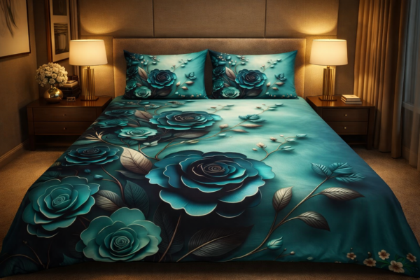 YKNIP 7D Real Look Kids Digital Printed Double Flat Bedsheet 90x90 Inch with 2 Large Pillow Covers 18x28 Inch, Soft & Colorful Real 7D Look Design (Smile Large Flower)
