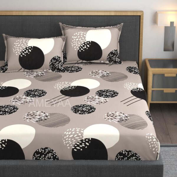 YKNIP Exquisite 3D Printed Elastic Fitted Bedsheet Double King Size (78x72x8 Inch) with 2 Pillow Covers (18x28 Inch) | Ultra Soft Premium Fabric | Full Around Elastic | Luxury Bedsheet